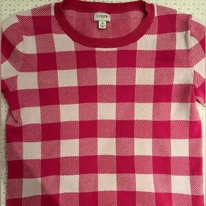 J Crew pink gingham top